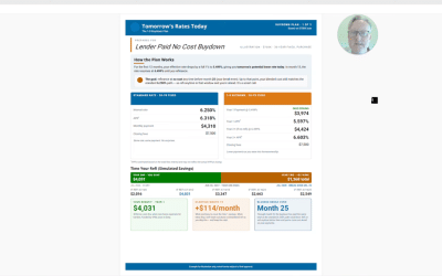 No Cost 1 YR Interest Rate Temporary Buydown
